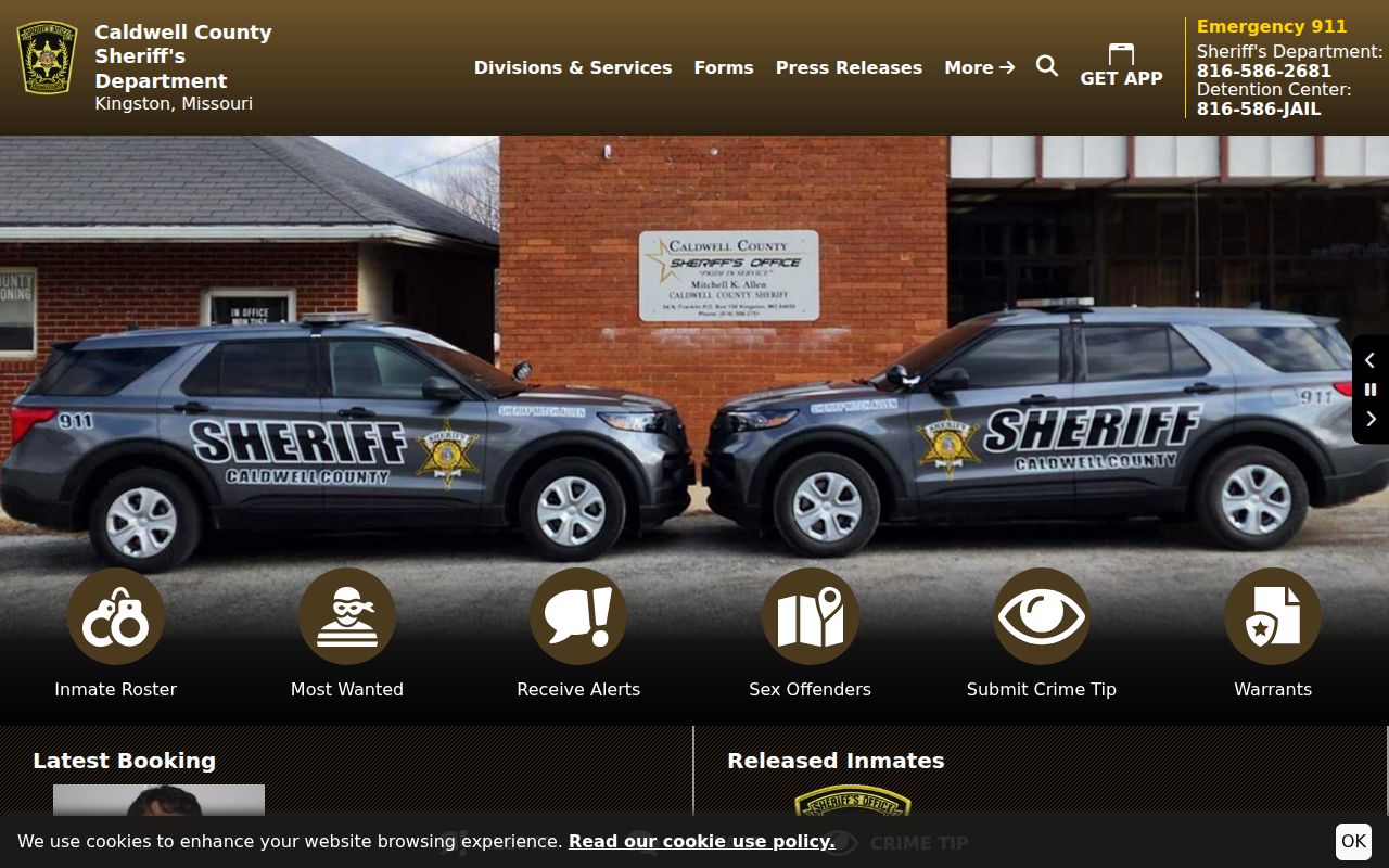 Caldwell County criminal records at the official sheriff website