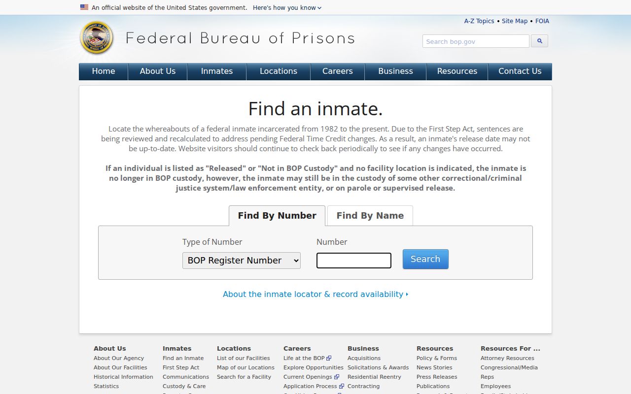 Polo criminal records source for the Federal Bureau of Prisons inmate locator